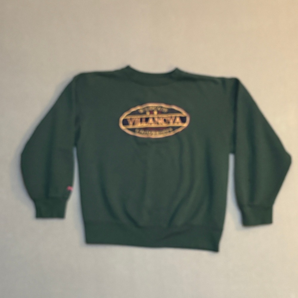 VTG JanSport Villanova University Crewneck Sweatshirt Green USA L Collegiate 90s